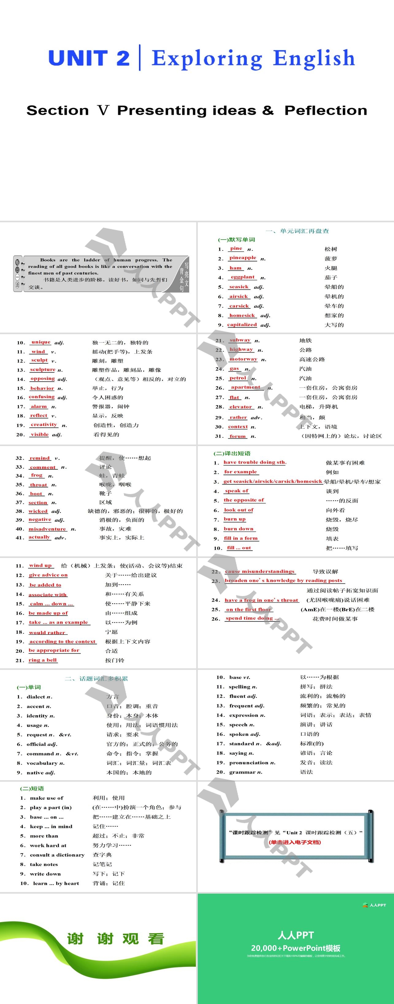 《Exploring English》Section V PPT课件长图