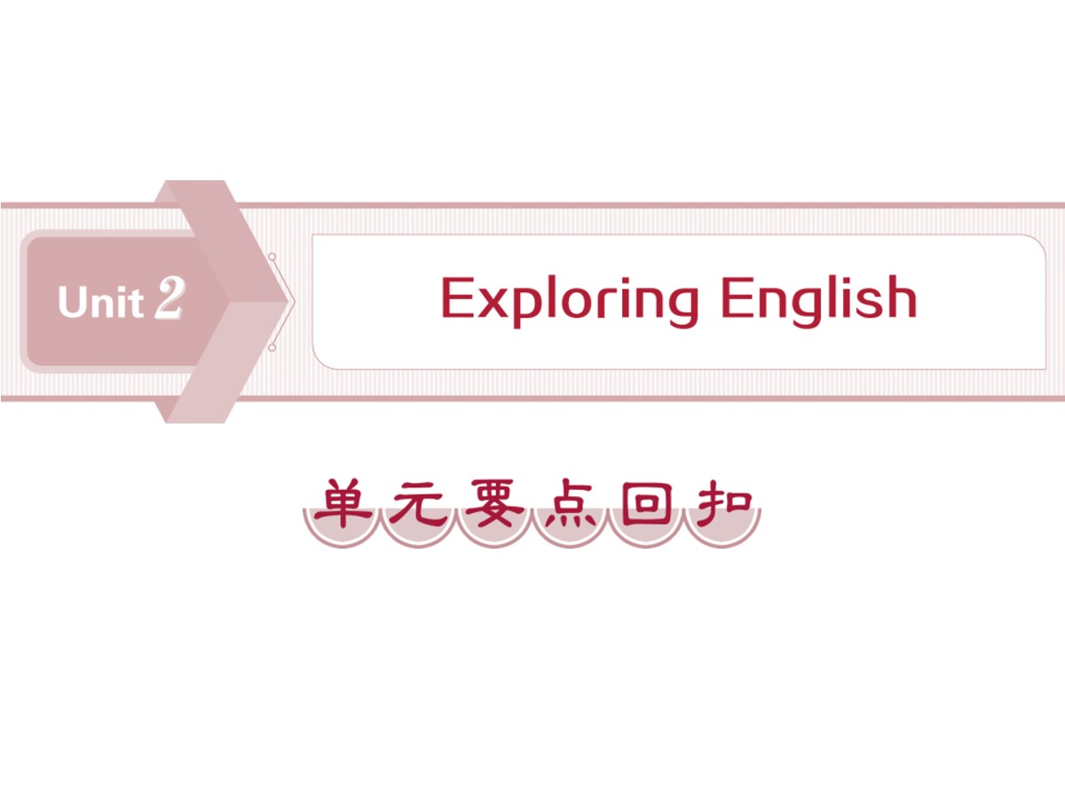 《Exploring English》单元要点回扣PPT