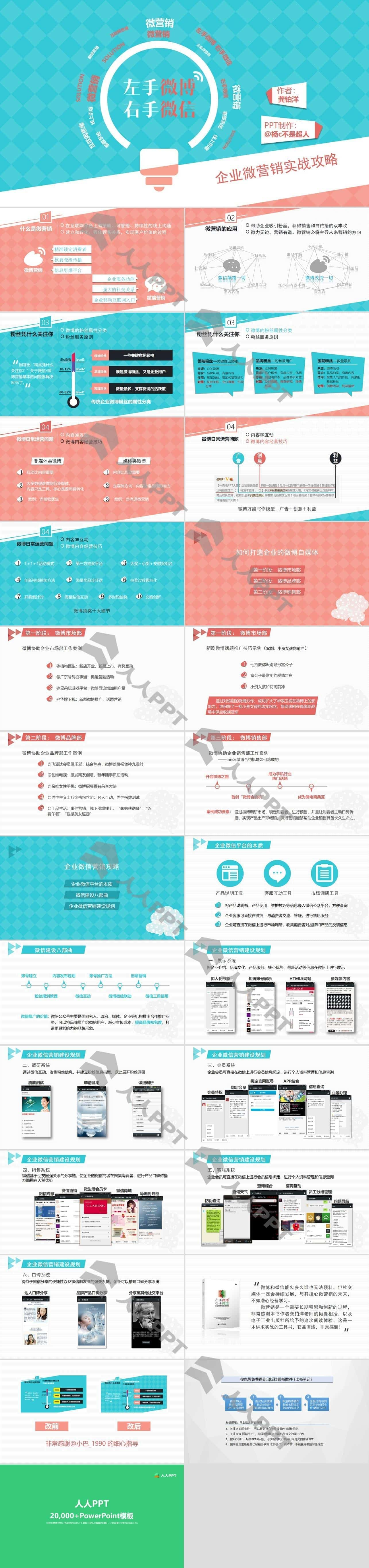 《左手微博 右手微信》企业微营销实战攻略PPT读书笔记长图
