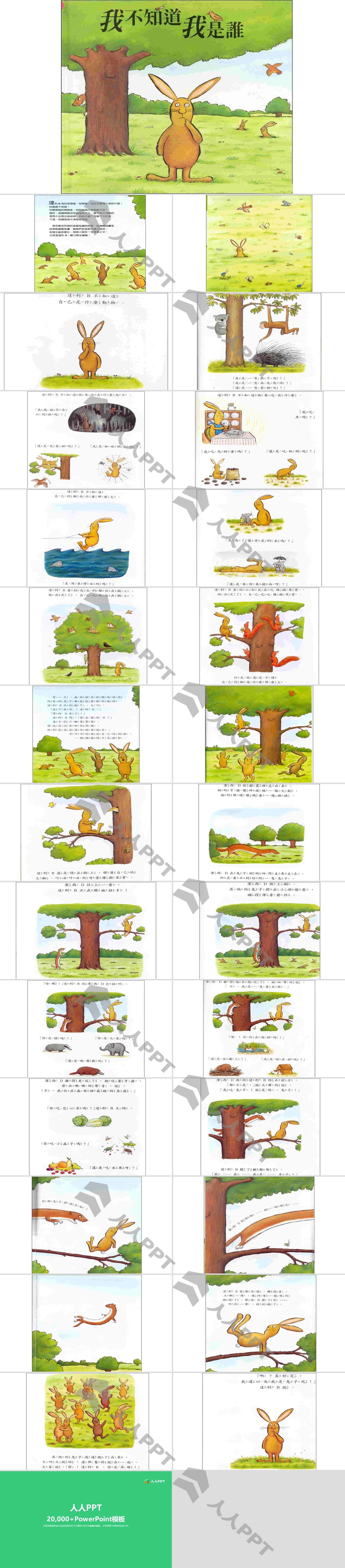 《我不知道我是谁》绘本故事PPT长图