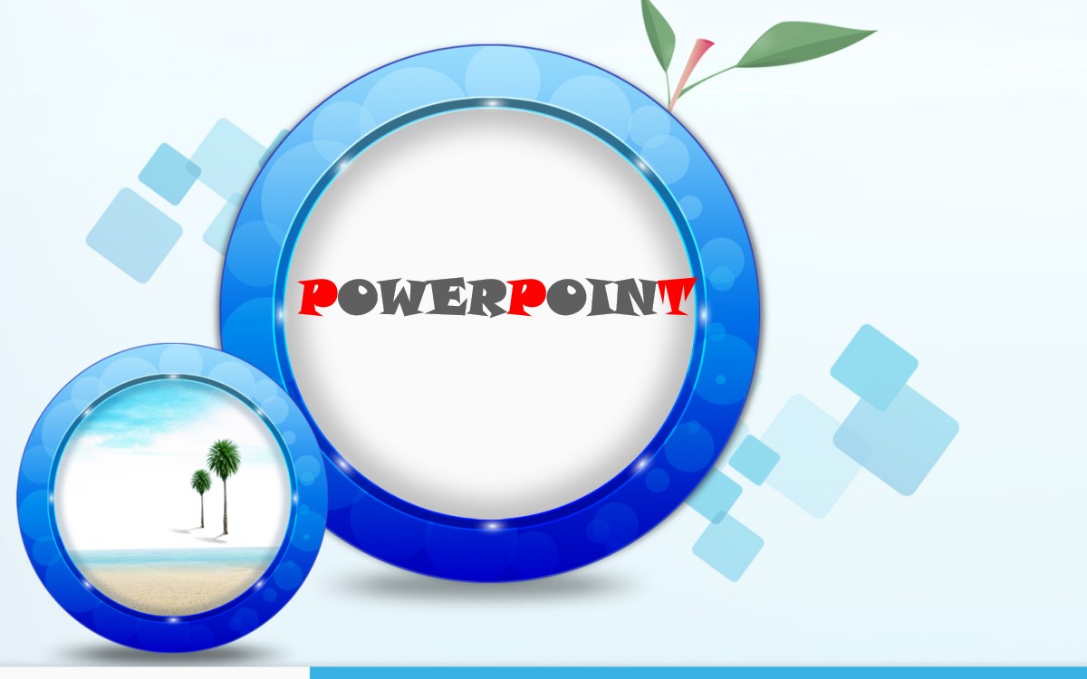 蓝色卡通果实PowerPoint模板