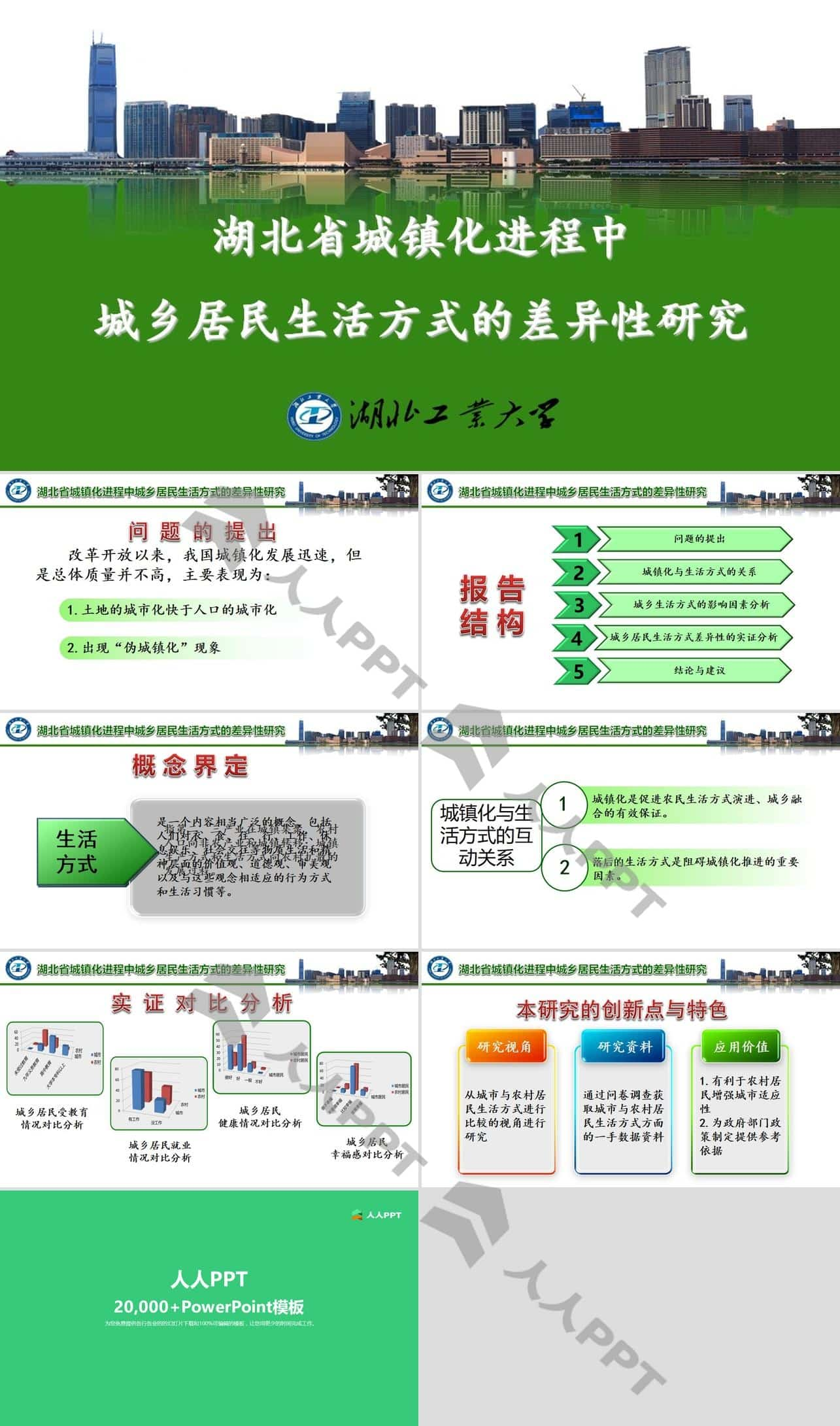 城镇化进程中城乡居民生活方式的差异性研究报告PPT模板长图