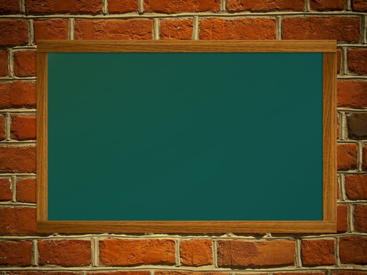 砖墙上的黑板背景教育课堂PowerPoint模板