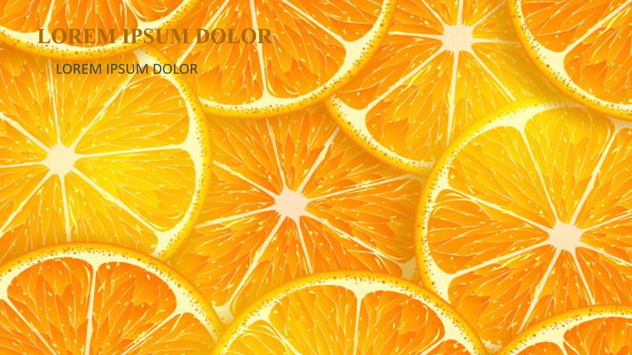 水果主题PPT模板 橙子切片背景PPT