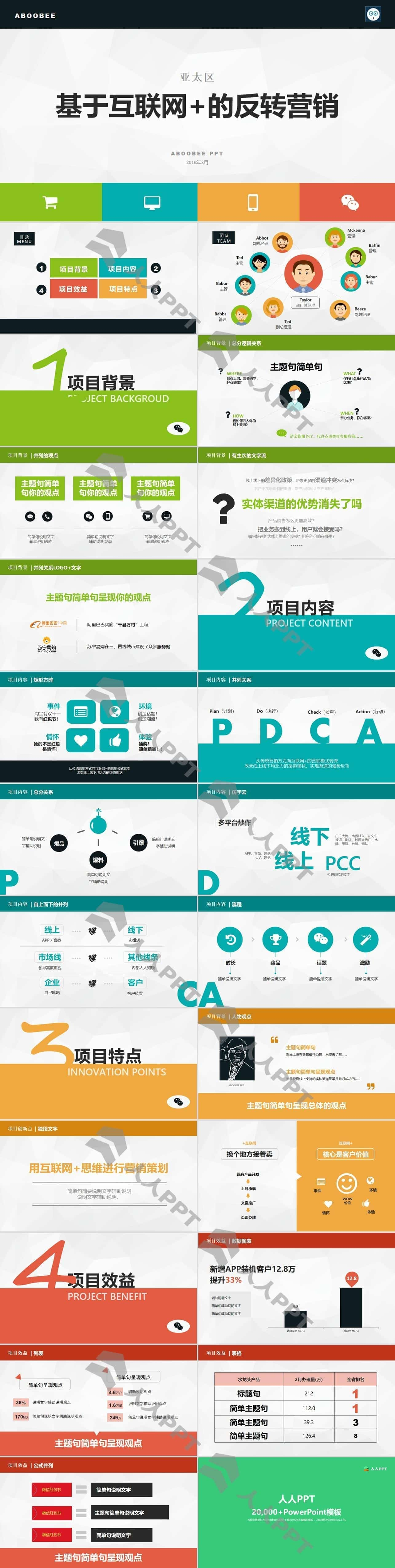 淡雅灰低面背景互联网科技通用商务演示PPT模板长图