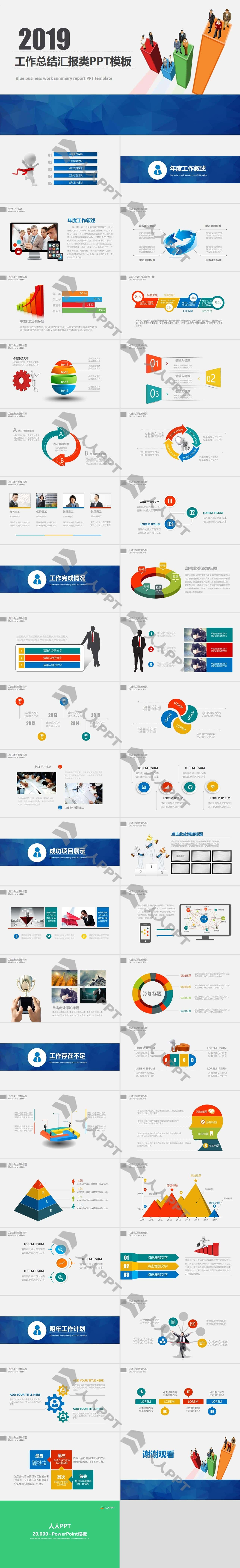 优质工作汇报PPT模板长图