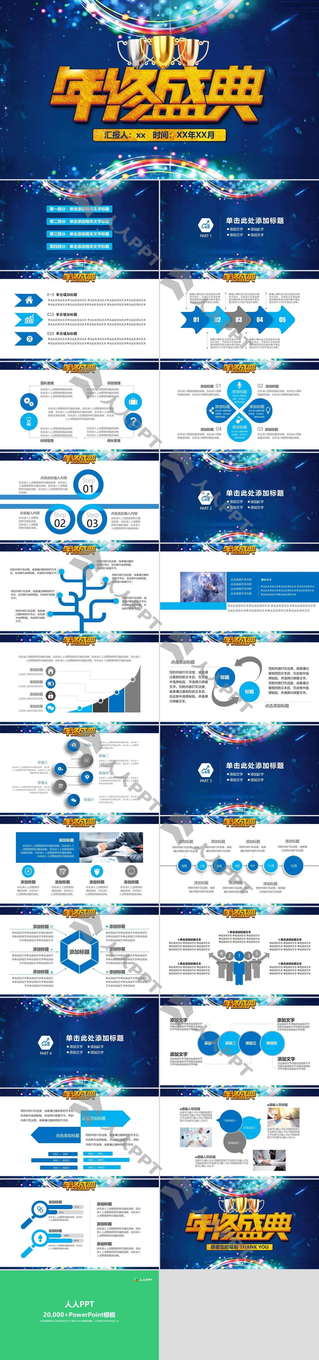 年会颁奖盛典PPT模板长图